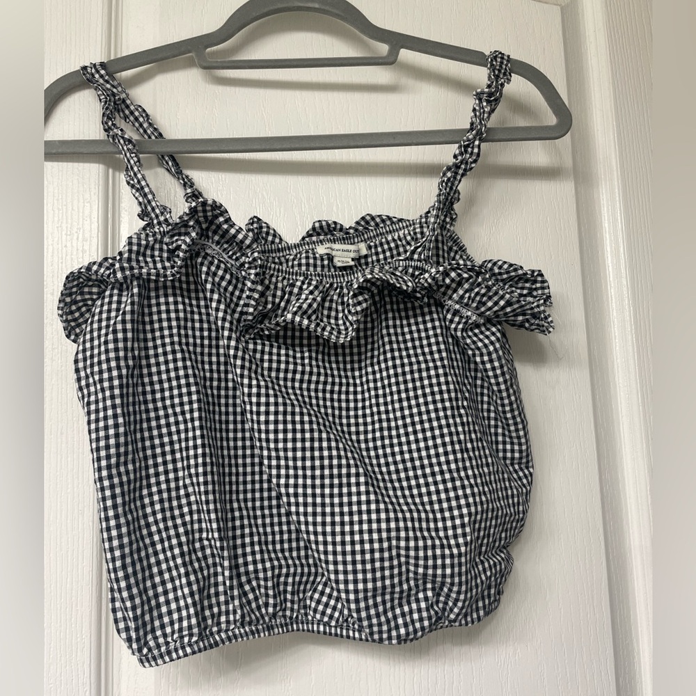 Gingham Print Tank Top From American Eagle